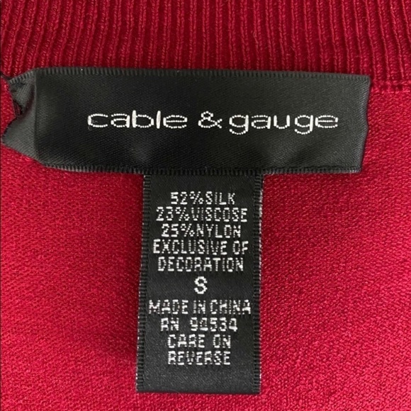 Cable Gauge Embellished Red Size S - Picture 5 of 7